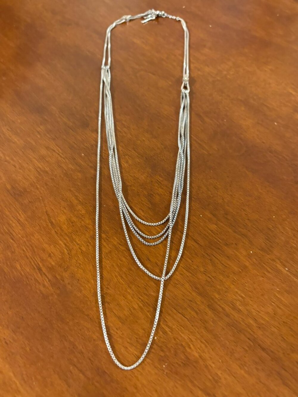 Fossil Multi Stand Chain Necklace Silver